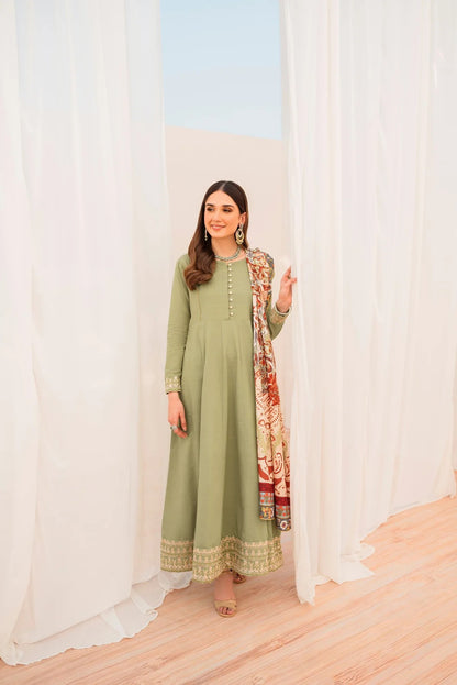Embroidered Frock Set - Cameo