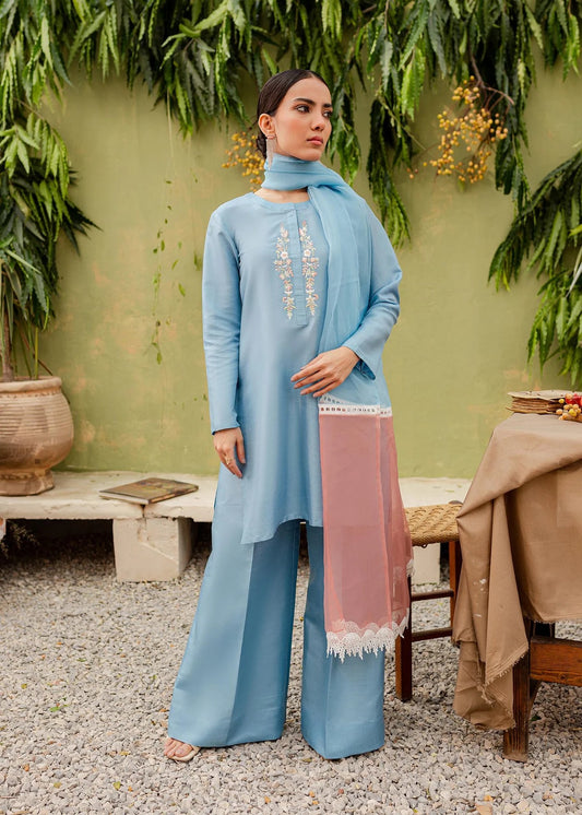 Ice Blue Silk Pret - Zora