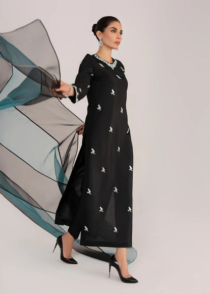 Elegant Black Silk Suit - MIA