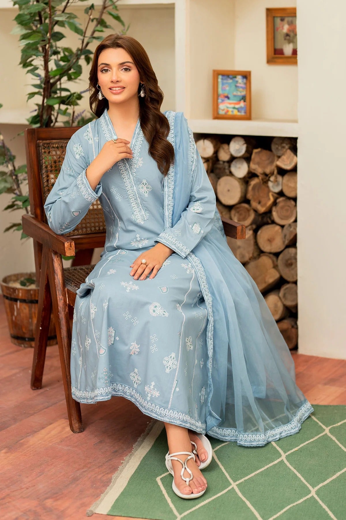 Embroidered Frock Set - Prism