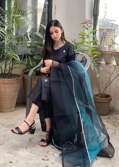 Elegant Black Silk Suit - MIA
