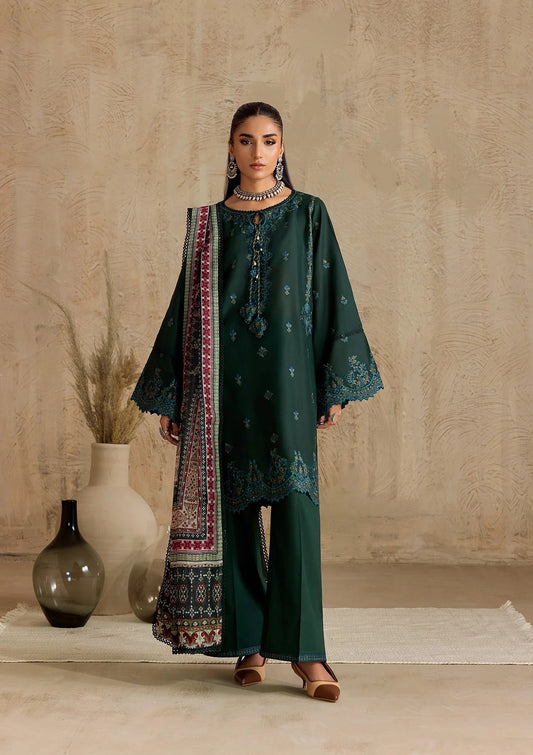 Embroidered Jacquard Lawn Suit - D107