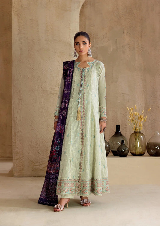 Embroidered Jacquard Lawn Suit - D112