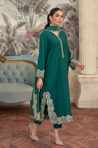 Emerald Green Silk Suit - Zeen