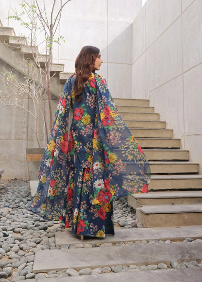 Digital Printed Floral Suit - Lawn