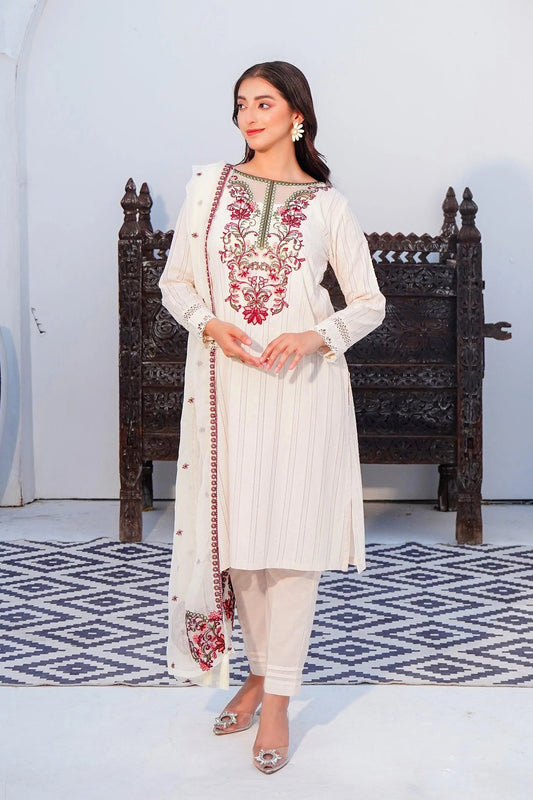 3PC - Embroidered Tarkashi Suit