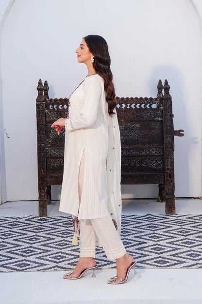 3PC - Embroidered Tarkashi Suit
