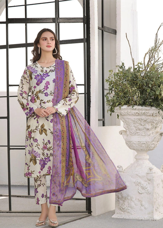 Floral Printed Dhanak Suit