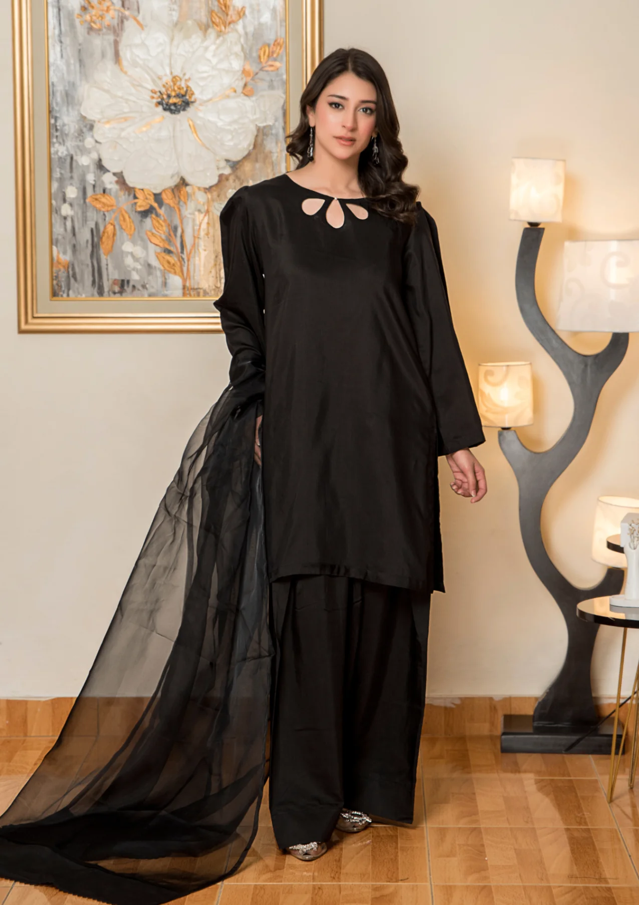 Raw Silk Farshi Shalwar Suit