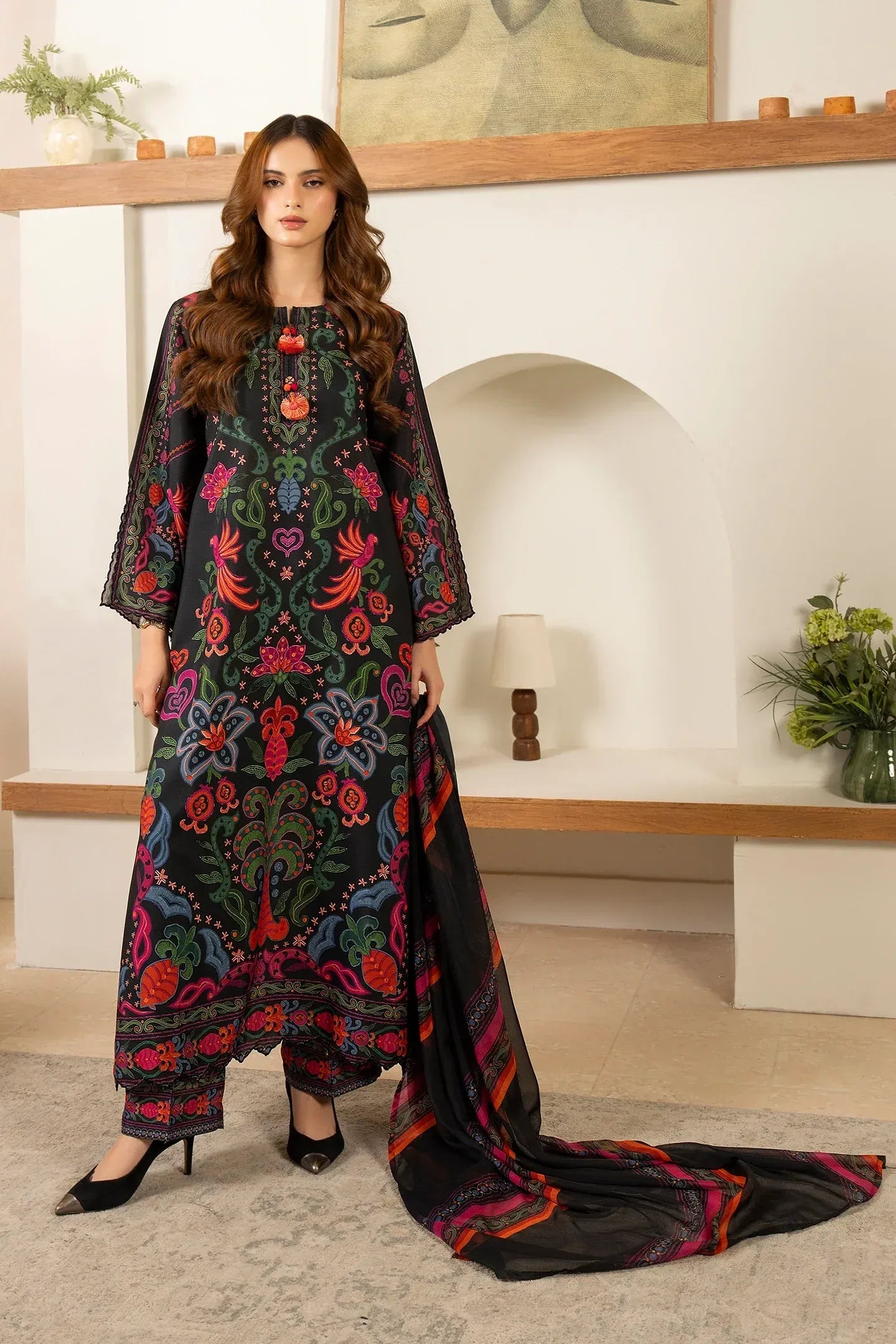 Printed Poly Cambric Set - Azure Charm