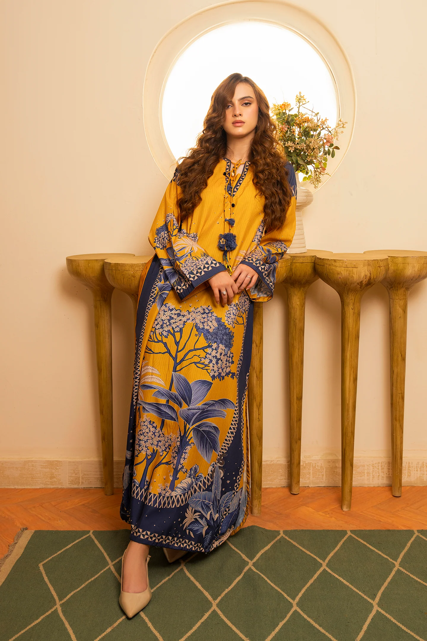 Printed Poly Cambric Set - Verdant Muse