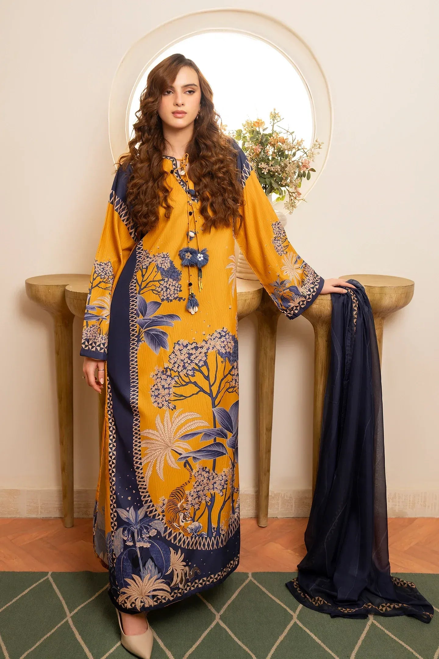 Printed Poly Cambric Set - Verdant Muse