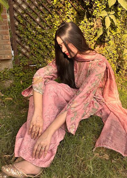 3pc Raw Silk - Rose Pink