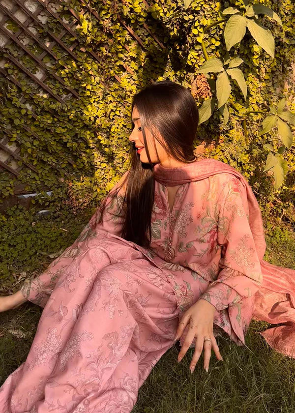 3pc Raw Silk - Rose Pink