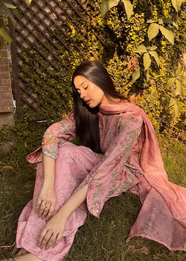 3pc Raw Silk - Rose Pink