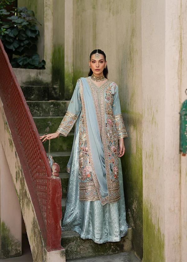 ICE BLUE LEHANGA 4 PIECE - MEHR