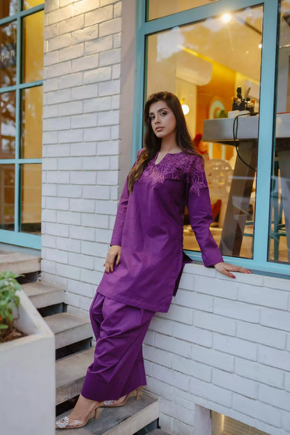 Printed Co-Ord Set - Mystic Plum