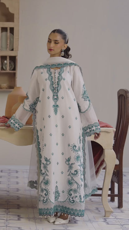 3 PIECE EMBROIDERED LAWN - ATOCHA